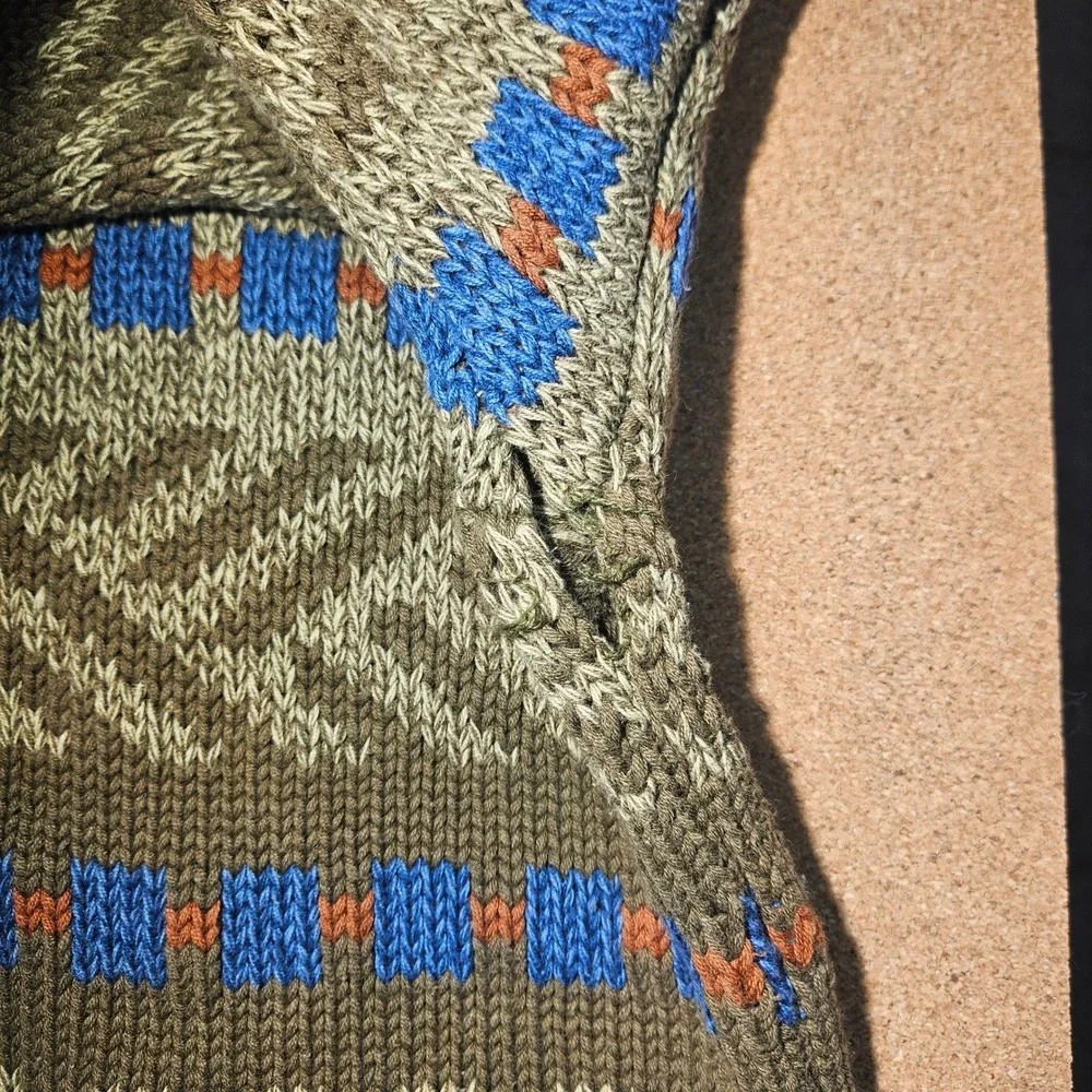 VTG 90s Grandpa Core Knit Sweater‎ Retro Aztec Cotton Men S Cosby Biggie READ